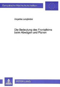 Book Cover for Die Bedeutung Des Frontalhirns Beim Abwagen Und Planen by Angelika Lengfelder