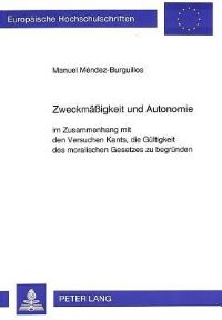 Book Cover for Zweckmaßigkeit Und Autonomie by Manuel MéndezBurguillos