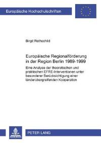 Book Cover for Europaische Regionalforderung in Der Region Berlin 1989-1999 by Birgit Rothschild