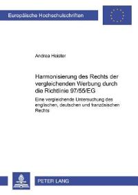 Book Cover for Harmonisierung Des Rechts Der Vergleichenden Werbung Durch Die Richtlinie 97/55/EG? by Andrea Heister