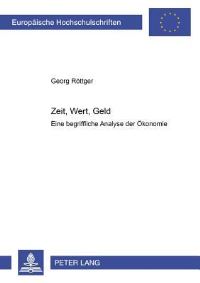 Book Cover for Zeit, Wert, Geld by Georg Röttger