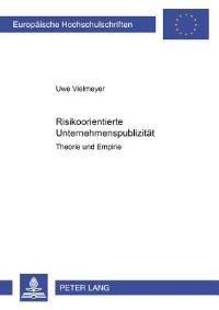Book Cover for Risikoorientierte Unternehmenspublizitat by Uwe Vielmeyer