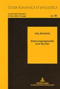 Book Cover for Diskurspragmatik Und Syntax by Uta Schmitt