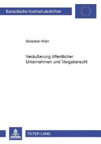 Book Cover for Veraußerung Offentlicher Unternehmen Und Vergaberecht by Sebastian Klein
