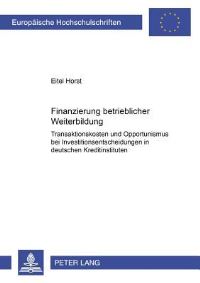 Book Cover for Finanzierung Betrieblicher Weiterbildung by Eitel Horst