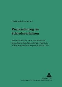 Book Cover for Prozessbetrug Im Schiedsverfahren by Christine EcksteinPuhl