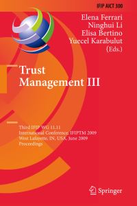 Book Cover for Trust Management III by Elena Ferrari, Ninghui Li, Elisa Bertino, Yücel Karabulut