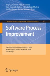 Book Cover for Software Process Improvement by Rory OConnor, Nathan Baddoo, Juan J CuadradoGallego, Ricardo Rejas Muslera, Kari Smolander, Richard Messnarz