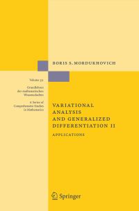 Book Cover for Variational Analysis and Generalized Differentiation. II Applications by B Sh Mordukhovich