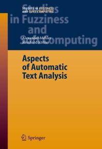 Book Cover for Aspects of Automatic Text Analysis by Alexander Mehler, Reinhard Köhler