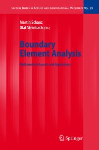 Book Cover for Boundary Element Analysis by Martin Schanz, Olaf Steinbach