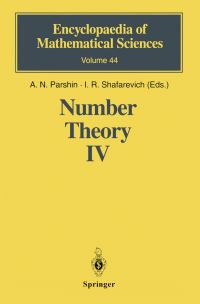Book Cover for Number Theory IV by A N Parshin, I R Shafarevich, N I Feldman, IU V Nesterenko