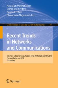 Book Cover for Recent Trends in Networks and Communications by International Conference on Networks and Communications, Natarajan Meghanathan, International Conference on Wireless and Mobile Networks, International Conference on Web and Semantic Technology