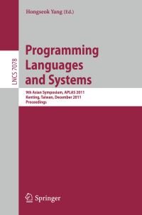Book Cover for Programming Languages and Systems by APLAS Symposium, Hongseok Yang