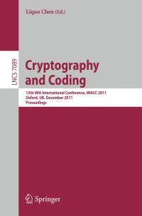 Book Cover for Cryptography and Coding by IMA International Conference, Liqun Chen