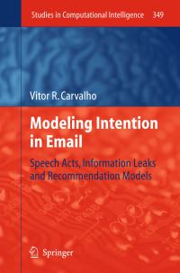Book Cover for Modeling Intention in Email by Vitor R Carvalho