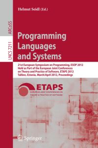 Book Cover for Programming Languages and Systems by European Symposium on Programming, Helmut Seidl, ETAPS Conference