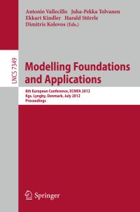 Book Cover for Modelling Foundations and Applications by ECMFA Conference, Antonio Vallecillo