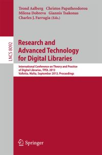Book Cover for Research and Advanced Technology for Digital Libraries by TPDL Conference