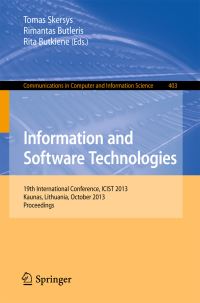 Book Cover for Information and Software Technologies by ICIST Conference