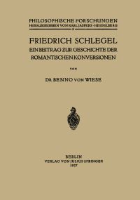 Book Cover for Friedrich Schlegel by Benno von Wiese