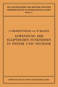 Book Cover for Anwendung Der Elliptischen Funktionen in Physik Und Technik by Fritz Oberhettinger, Wilhelm Magnus