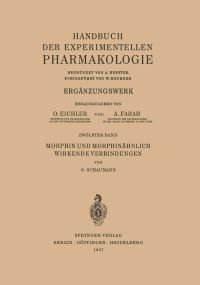 Book Cover for Morphin Und Morphinähnlich Wirkende Verbindungen by O Schaumann