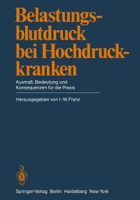 Book Cover for Belastungsblutdruck Bei Hochdruckkranken by I   W Franz