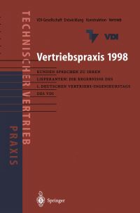 Book Cover for Vertriebspraxis 1998 Praxis Des Technischen Vertriebs by VDIGesellschaft Entwicklung Konstruktion Vertrieb