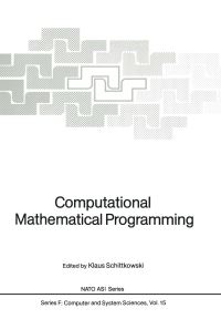 Book Cover for Computational Mathematical Programming by Klaus Schittkowski