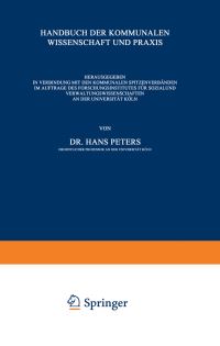 Book Cover for Kommunalverfassung by Hans Peters