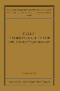 Book Cover for Elementarmathematik Vom Höheren Standpunkte Aus, II by Felix Klein