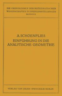 Book Cover for Einführung in Die Analytische Geometrie Der Ebene Und Des Raumes by A Schoenflies