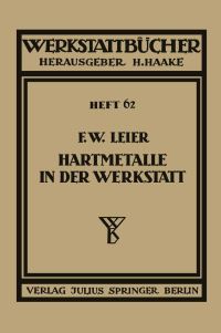 Book Cover for Hartmetalle in Der Werkstatt by F W Leier