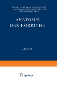 Book Cover for Anatomie Der Hörrinde by Max de Crinis