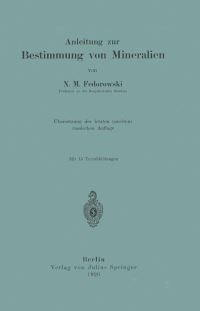 Book Cover for Anleitung Zur Bestimmung Von Mineralien by NM Fedorowski