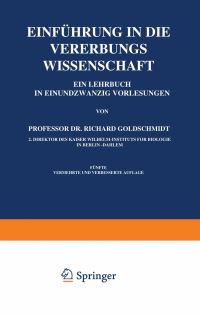 Book Cover for Einführung in Die Vererbungswissenschaft by Richard Goldschmidt