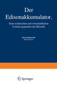Book Cover for Der Edisonakkumulator by Kammerhoff Kammerhoff