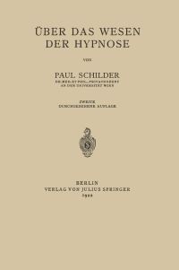 Book Cover for Über Das Wesen Der Hypnose by Paul Schilder