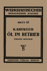 Book Cover for Öl Im Betrieb by Karl Krekeler
