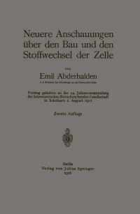 Book Cover for Neuere Anschauungen Über Den Bau Und Den Stoffwechsel Der Zelle by Emil Abderhalden