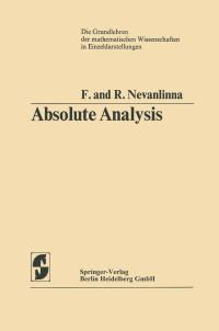 Book Cover for Absolute Analysis by Frithjof Nevanlinna, Rolf Nevanlinna