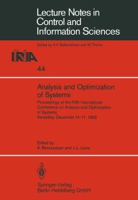 Book Cover for Analysis and Optimization of Systems by A Bensoussan, J L Lions