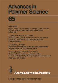 Book Cover for Analysis/Networks/Peptides by K Bode, I Kuriyama, JE Mark, F Maser, M Mutter, Y Nakose, A Odajima, VNR Pillai, JP Queslel, HW Siesler