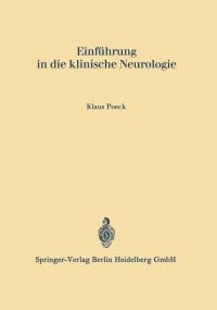 Book Cover for Einführung in Die Klinische Neurologie by Klaus Poeck