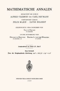 Book Cover for Über Die Diophantische Gleichung Ax4+bx2y2+cy4=ez2 by Hans Reichardt