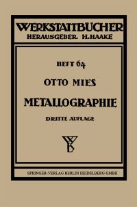 Book Cover for Metallographie by Otto Mies