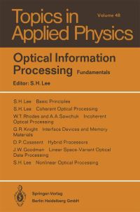 Book Cover for Optical Information Processing by SH Lee