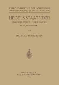 Book Cover for Hegels Staatsidee by Julius Löwenstein