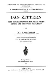 Book Cover for Das Zittern by Josef Pelnár